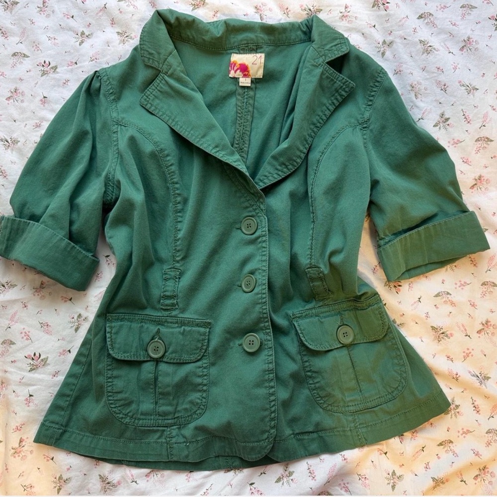 Forever 21 Teal Casual Jacket